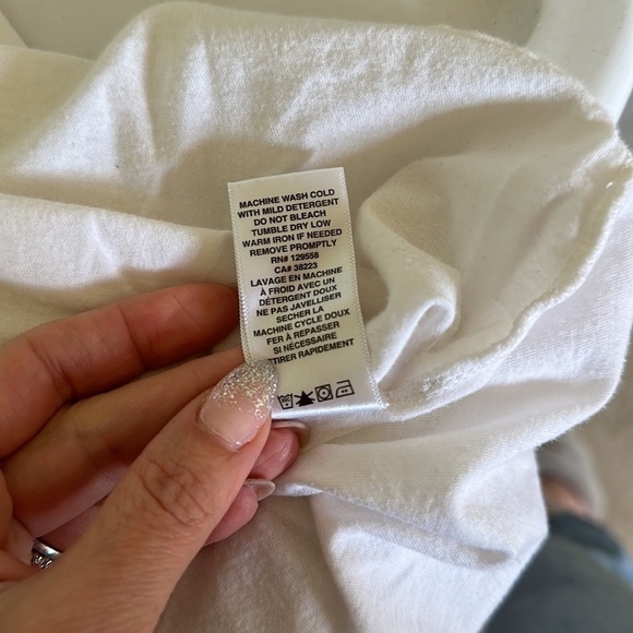 Anthropologie Sol Angeles White & Black Rise & Wine Graphic T- Shirt Top Size XS - Picture 9 of 9